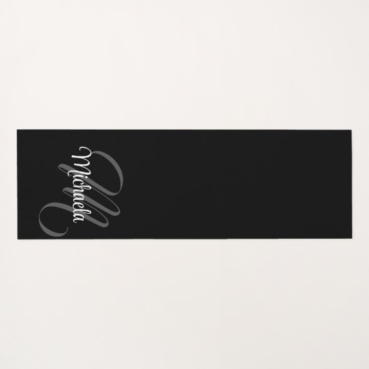 Minimalistischer moderner Monogramm-Anfangsname Yogamatte (Rückseite (Horizontal))