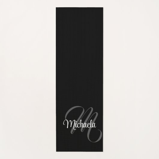 Minimalistischer moderner Monogramm-Anfangsname Yogamatte (Vorderseite)