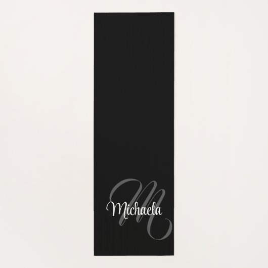Minimalistischer moderner Monogramm-Anfangsname Yogamatte (Rückseite)