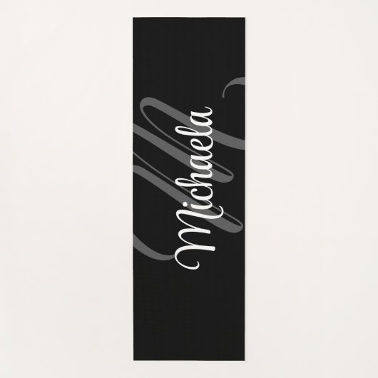 Minimalistischer moderner Monogramm-Anfangsname Yogamatte (Vorderseite)