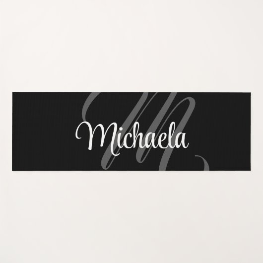 Minimalistischer moderner Monogramm-Anfangsname Yogamatte (Vorderseite (Horizontal))