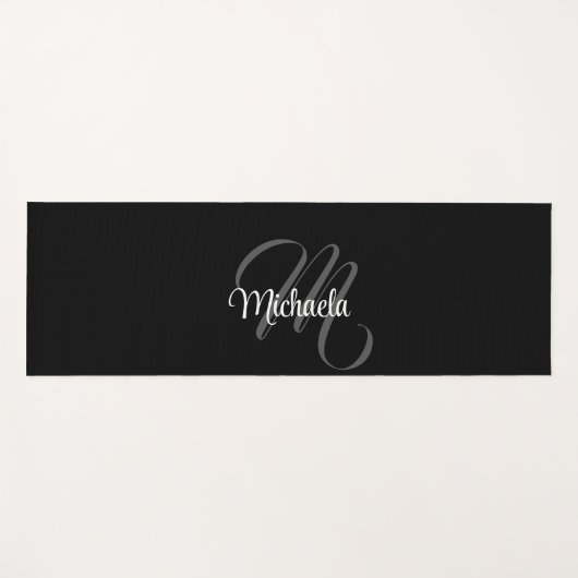 Minimalistischer moderner Monogramm-Anfangsname Yogamatte (Vorderseite (Horizontal))