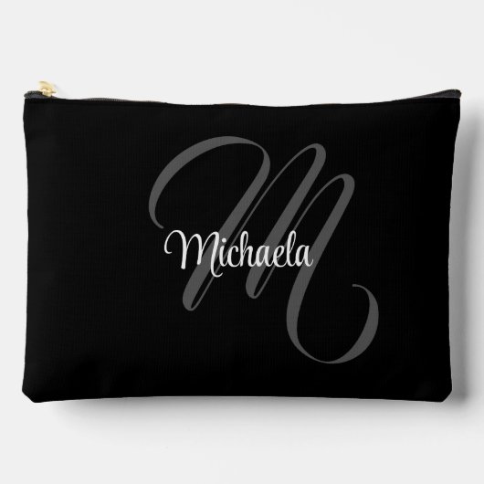 Minimalistischer moderner Monogramm-Anfangsname Zubehörtasche (Vorderseite)