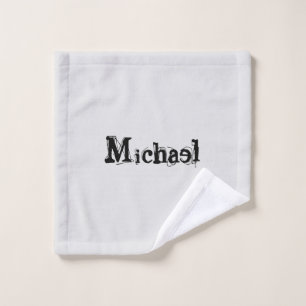 Minimalistischer moderner Monogramm-Name schwarz g Badhandtuch Set