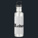 Minimalistischer moderner Monogramm-Name schwarz g Edelstahlflasche<br><div class="desc">Minimalistische moderne Monogramm Name schwarz grau. Personalisierbarer individuelle Name in schwarz auf grau.</div>