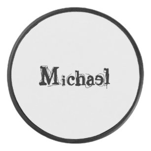 Minimalistischer moderner Monogramm-Name schwarz g Eishockey Puck