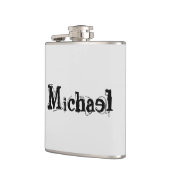 Minimalistischer moderner Monogramm-Name schwarz g Flachmann (Links)