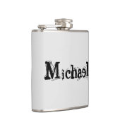 Minimalistischer moderner Monogramm-Name schwarz g Flachmann (Rechts)