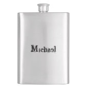 Minimalistischer moderner Monogramm-Name schwarz g Flachmann (Vorderseite)