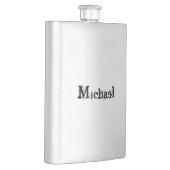 Minimalistischer moderner Monogramm-Name schwarz g Flachmann (Rechts)