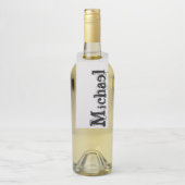 Minimalistischer moderner Monogramm-Name schwarz g Flaschenanhänger (Auf Flasche)