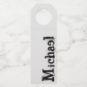 Minimalistischer moderner Monogramm-Name schwarz g Flaschenanhänger (Vorderseite)