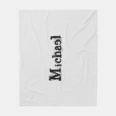 Minimalistischer moderner Monogramm-Name schwarz g Fleecedecke (Vorderseite)