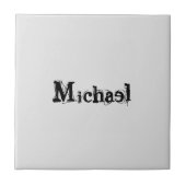 Minimalistischer moderner Monogramm-Name schwarz g Fliese (Vorderseite)