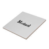 Minimalistischer moderner Monogramm-Name schwarz g Fliese (Seite)