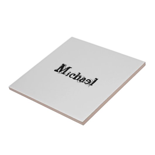 Minimalistischer moderner Monogramm-Name schwarz g Fliese (Seite)