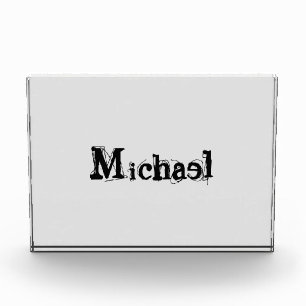 Minimalistischer moderner Monogramm-Name schwarz g Fotoblock