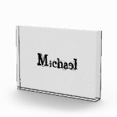 Minimalistischer moderner Monogramm-Name schwarz g Fotoblock (Rechts)
