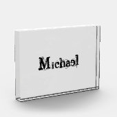 Minimalistischer moderner Monogramm-Name schwarz g Fotoblock (Links)