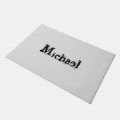 Minimalistischer moderner Monogramm-Name schwarz g Fußmatte (Schrägansicht)