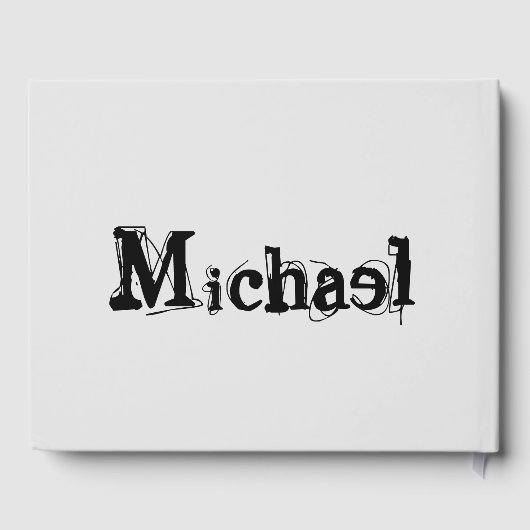 Minimalistischer moderner Monogramm-Name schwarz g Gästebuch (Rückseite)