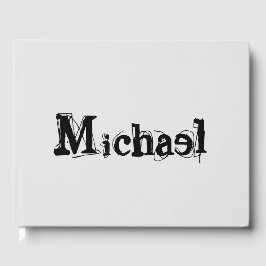 Minimalistischer moderner Monogramm-Name schwarz g Gästebuch