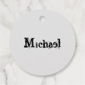 Minimalistischer moderner Monogramm-Name schwarz g Geschenkanhänger (Rückseite)