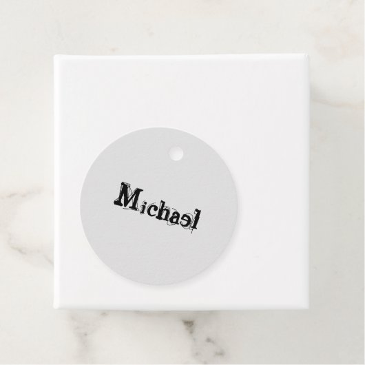 Minimalistischer moderner Monogramm-Name schwarz g Geschenkanhänger (Beispiel)