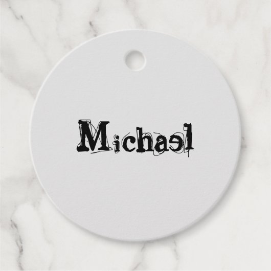 Minimalistischer moderner Monogramm-Name schwarz g Geschenkanhänger (Vorderseite)