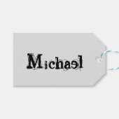 Minimalistischer moderner Monogramm-Name schwarz g Geschenkanhänger (Vorderseite (Horizontal))