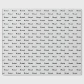 Minimalistischer moderner Monogramm-Name schwarz g Geschenkpapier (Flach)