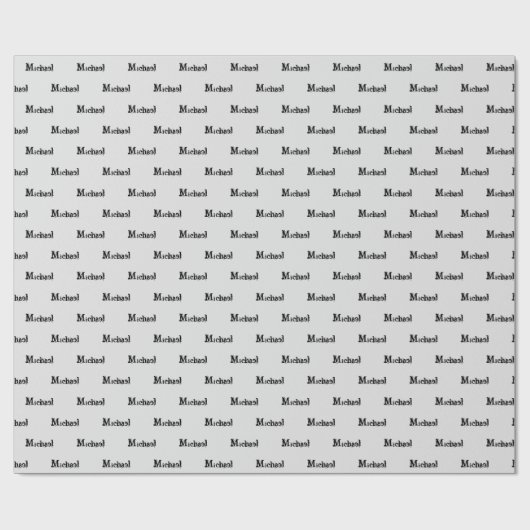 Minimalistischer moderner Monogramm-Name schwarz g Geschenkpapier (Flach)