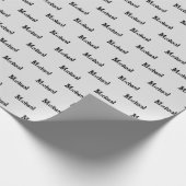 Minimalistischer moderner Monogramm-Name schwarz g Geschenkpapier (Ecke)