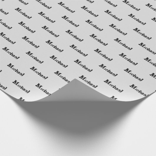 Minimalistischer moderner Monogramm-Name schwarz g Geschenkpapier (Ecke)