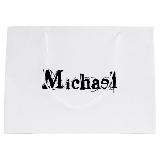 Minimalistischer moderner Monogramm-Name schwarz g Große Geschenktüte (Vorderseite)
