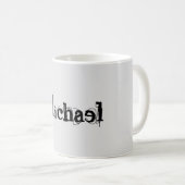 Minimalistischer moderner Monogramm-Name schwarz g Kaffeetasse (VorderseiteRechts)