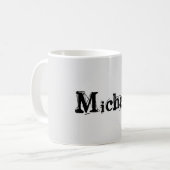 Minimalistischer moderner Monogramm-Name schwarz g Kaffeetasse (Vorderseite Links)
