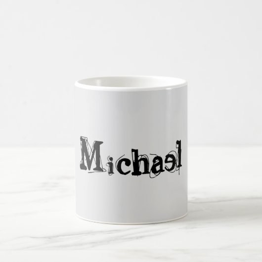 Minimalistischer moderner Monogramm-Name schwarz g Kaffeetasse (Mittel)