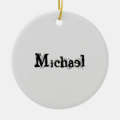 Minimalistischer moderner Monogramm-Name schwarz g Keramik Ornament (Vorne)