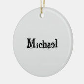 Minimalistischer moderner Monogramm-Name schwarz g Keramik Ornament (Links)