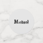 Minimalistischer moderner Monogramm-Name schwarz g Konfetti (Klein Vorderseite)