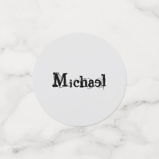 Minimalistischer moderner Monogramm-Name schwarz g Konfetti (Klein Vorderseite)