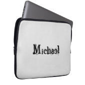 Minimalistischer moderner Monogramm-Name schwarz g Laptopschutzhülle (Vorne Rechts)