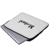 Minimalistischer moderner Monogramm-Name schwarz g Laptopschutzhülle (Vorne Knopf)