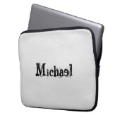 Minimalistischer moderner Monogramm-Name schwarz g Laptopschutzhülle (Vorderseite Links)