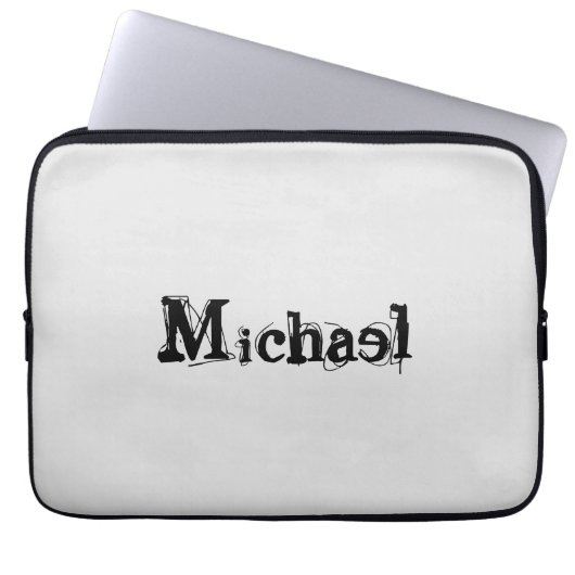 Minimalistischer moderner Monogramm-Name schwarz g Laptopschutzhülle (Vorderseite)