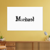 Minimalistischer moderner Monogramm-Name schwarz g Leinwanddruck (Insitu (Wohnzimmer))