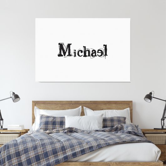 Minimalistischer moderner Monogramm-Name schwarz g Leinwanddruck (Insitu (Schlafzimmer))