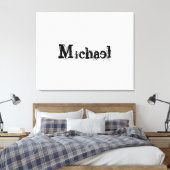 Minimalistischer moderner Monogramm-Name schwarz g Leinwanddruck (Insitu (Schlafzimmer))