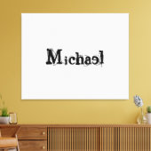 Minimalistischer moderner Monogramm-Name schwarz g Leinwanddruck (Insitu (Wohnzimmer))